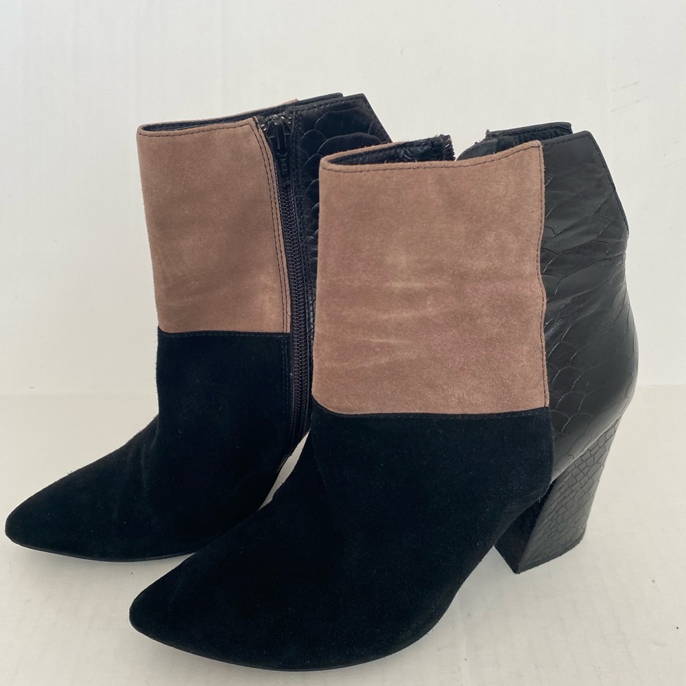 Chinese Laundry Kristin Cavallari TwoTone Suede & Leather Ankle Booties Size 7.5